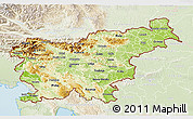 Physical 3D Map of Slovenia, lighten, land only