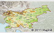 Physical 3D Map of Slovenia, lighten, semi-desaturated, land only