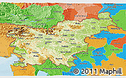 Physical 3D Map of Slovenia, political outside