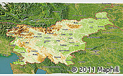 Physical 3D Map of Slovenia, satellite outside