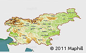 Physical 3D Map of Slovenia, single color outside, satellite sea