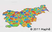 Political 3D Map of Slovenia, cropped outside
