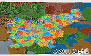 Political 3D Map of Slovenia, darken