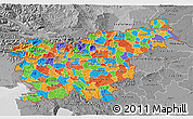 Political 3D Map of Slovenia, desaturated