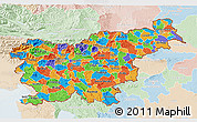 Political 3D Map of Slovenia, lighten