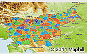 Political 3D Map of Slovenia, physical outside