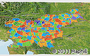 Political 3D Map of Slovenia, satellite outside, bathymetry sea
