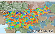 Political 3D Map of Slovenia, semi-desaturated, land only