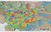 Political 3D Map of Slovenia, semi-desaturated