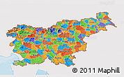 Political 3D Map of Slovenia, single color outside