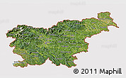 Satellite 3D Map of Slovenia, cropped outside
