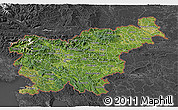 Satellite 3D Map of Slovenia, darken, desaturated