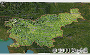 Satellite 3D Map of Slovenia, darken, land only