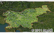 Satellite 3D Map of Slovenia, darken