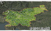 Satellite 3D Map of Slovenia, darken, semi-desaturated