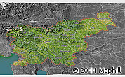 Satellite 3D Map of Slovenia, desaturated, land only