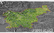 Satellite 3D Map of Slovenia, desaturated