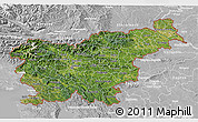 Satellite 3D Map of Slovenia, lighten, desaturated