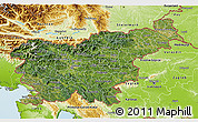 Satellite 3D Map of Slovenia, physical outside