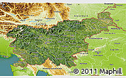 Satellite 3D Map of Slovenia, physical outside, satellite sea