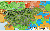 Satellite 3D Map of Slovenia, political outside