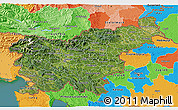 Satellite 3D Map of Slovenia, political outside, satellite sea