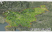 Satellite 3D Map of Slovenia, semi-desaturated