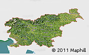 Satellite 3D Map of Slovenia, single color outside