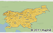 Savanna Style 3D Map of Slovenia, single color outside