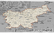 Shaded Relief 3D Map of Slovenia, darken, desaturated