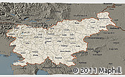 Shaded Relief 3D Map of Slovenia, darken