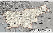 Shaded Relief 3D Map of Slovenia, darken, semi-desaturated