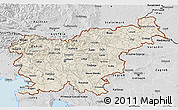 Shaded Relief 3D Map of Slovenia, desaturated, land only