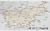 Shaded Relief 3D Map of Slovenia, desaturated