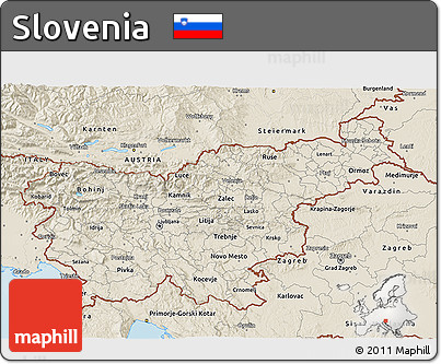 Shaded Relief 3D Map of Slovenia