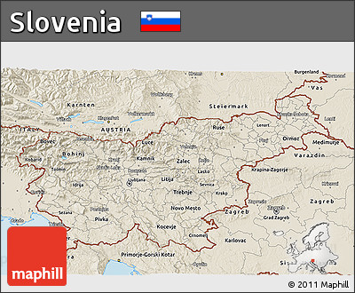 Shaded Relief 3D Map of Slovenia
