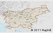 Shaded Relief 3D Map of Slovenia, lighten, desaturated, land only