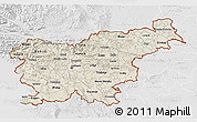 Shaded Relief 3D Map of Slovenia, lighten, desaturated