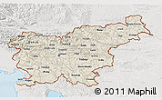 Shaded Relief 3D Map of Slovenia, lighten, semi-desaturated, land only
