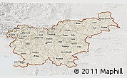 Shaded Relief 3D Map of Slovenia, lighten, semi-desaturated