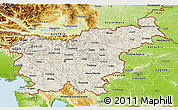Shaded Relief 3D Map of Slovenia, physical outside