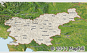 Shaded Relief 3D Map of Slovenia, satellite outside, shaded relief sea