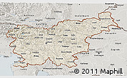 Shaded Relief 3D Map of Slovenia, semi-desaturated