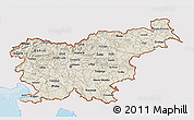 Shaded Relief 3D Map of Slovenia, single color outside, bathymetry sea, shaded relief sea