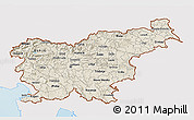 Shaded Relief 3D Map of Slovenia, single color outside
