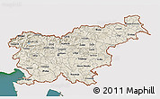 Shaded Relief 3D Map of Slovenia, single color outside, satellite sea