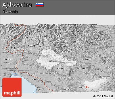 Gray 3D Map of Ajdovscina