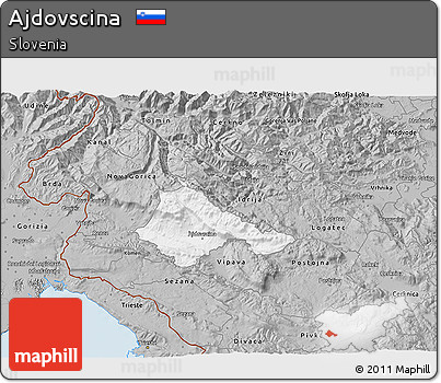 Gray 3D Map of Ajdovscina