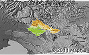 Physical 3D Map of Ajdovscina, darken, desaturated