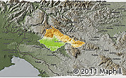 Physical 3D Map of Ajdovscina, darken, semi-desaturated